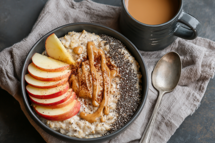 iron rich apple & cinnamon oat bowl